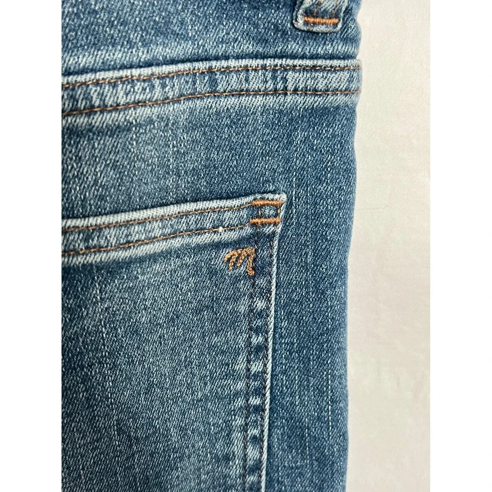 Madewell Flared Wide Leg Jeans Medium Wash High Rise Raw Hem Women's 29 Stretch - Picture 5 of 12